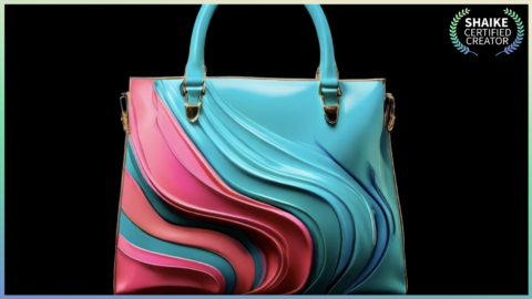 AI fashion Turquoise Pink Handbag Promo Idea Haiper Suno